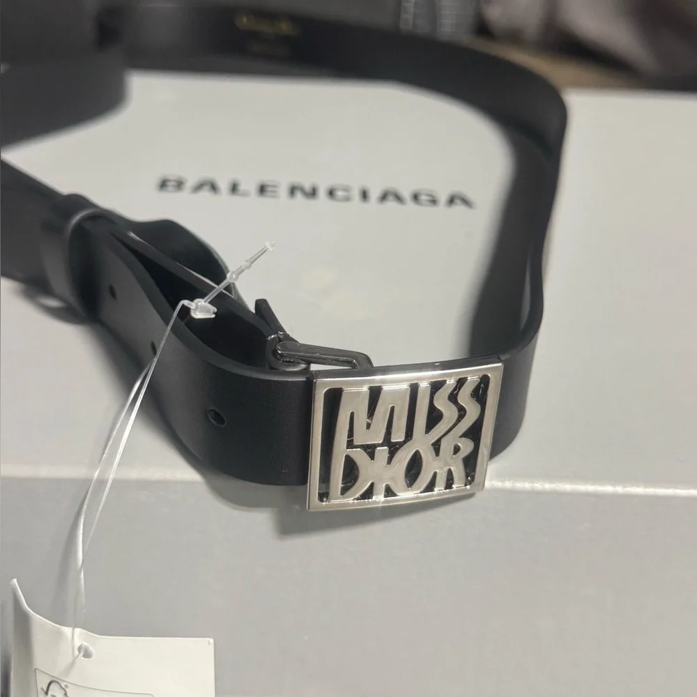 Dior Black Belt Bag with Silver Logo